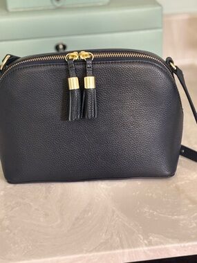 Talbots Navy Crossbody Leather Crossbody